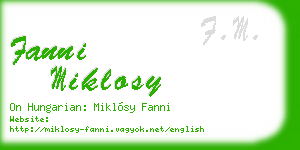 fanni miklosy business card