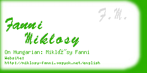 fanni miklosy business card